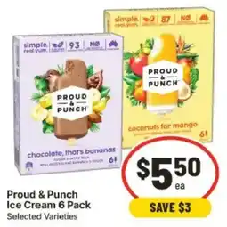 IGA Proud & Punch Ice Cream 6 Pack Selected Varieties offer