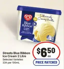 IGA Streets Blue Ribbon Ice Cream offer