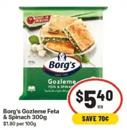 IGA Borg's Gozleme Feta & Spinach offer