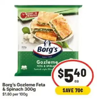 IGA Borg's Gozleme Feta & Spinach offer