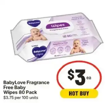 IGA BabyLove Fragrance Free Baby Wipes offer