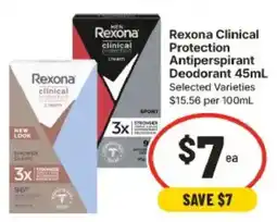 IGA Rexona Clinical Protection Antiperspirant Deodorant offer