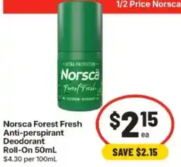 IGA Norsca Forest Fresh Anti-perspirant Deodorant Roll-On offer