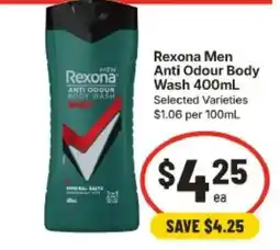 IGA Rexona Men Anti Odour Body Wash offer