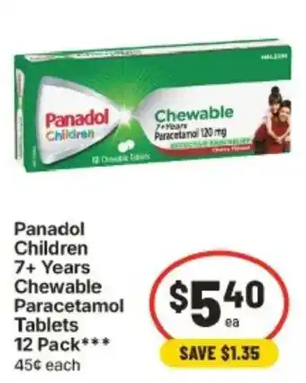 IGA Panadol Children Chewable Paracetamol Tablets offer