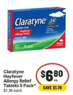IGA Claratyne Hayfever Allergy Relief Tablets offer