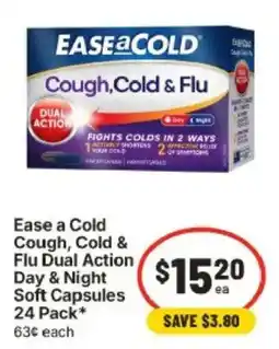 IGA Ease a Cold Cough, Cold & Flu Dual Action Day & Night Soft Capsules offer