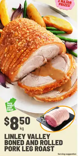 IGA Linley Valley Boned and Rolled Pork Leg Roast offer