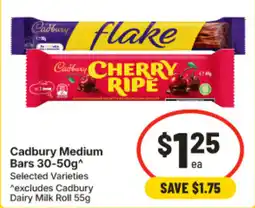 IGA Cadbury Medium Bars offer