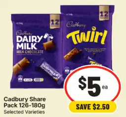 IGA Cadbury Share Pack Selected Varieties offer