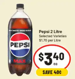 IGA Pepsi 2 Litre Selected Varieties offer