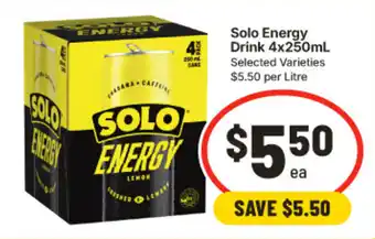 IGA Solo Energy Drink offer