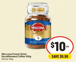 IGA Moccona Freeze Dried Decaffeinated Coffee offer