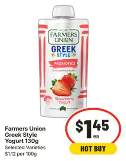 IGA Farmers Union Greek Style Yogurt offer