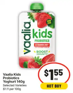 IGA Vaalia Kids Probiotics Yoghurt offer