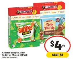 IGA Arnott's Shapes, Tiny Teddy or Minis offer