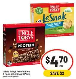 IGA Uncle Tobys Protein Bars offer
