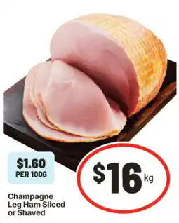IGA Champagne Leg Ham Sliced or Shaved offer