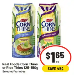 IGA Real Foods Corn Thins offer
