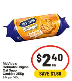 IGA McVitie's Hobnobs Original Oat Snap Cookies offer