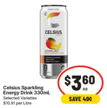 IGA Celsius Sparkling Energy Drink offer