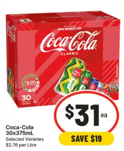 IGA Coca-Cola Classic Selected Varieties offer