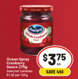 IGA Ocean Spray Whole Cranberry Sauce offer