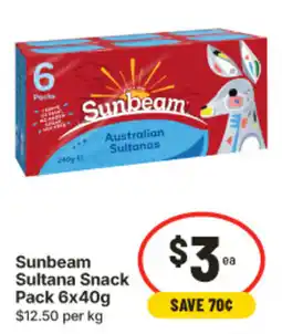 IGA Sunbeam Sultana Snack offer