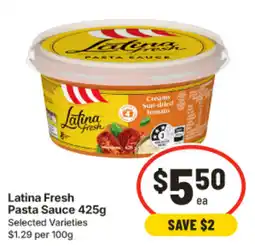 IGA Latina Fresh Pasta Sauce offer