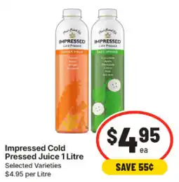 IGA Impressed Cold Pressed Juice 1 Litre offer