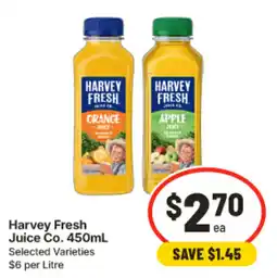 IGA Harvey Fresh Juice Co. Selected Varieties offer