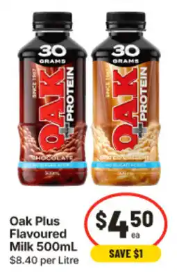 IGA Oak Plus Flavoured Milk offer