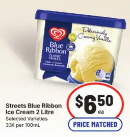 IGA Streets Blue Ribbon Ice Cream offer