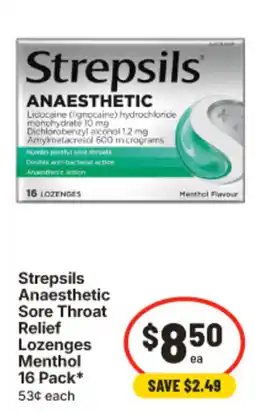 IGA Strepsils Anaesthetic Sore Throat Relief Lozenges offer