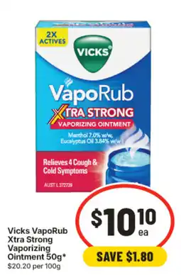 IGA Vicks VapoRub Xtra Strong Vaporizing Ointment offer