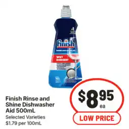 IGA Finish Rinse and Shine Dishwasher Aid offer