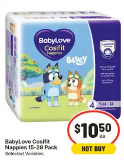 IGA BabyLove Cosifit Nappies 15-28 Pack Selected Varieties offer