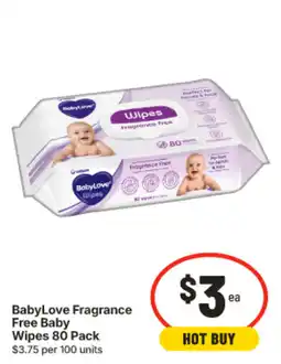 IGA BabyLove Fragrance Free Baby Wipes offer