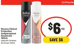 IGA Rexona Clinical Protection Antiperspirant Deodorant offer