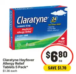 IGA Claratyne Hayfever Allergy Relief Tablets offer