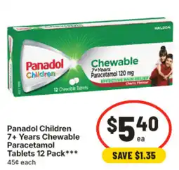 IGA Panadol Children Chewable Paracetamol Tablets offer