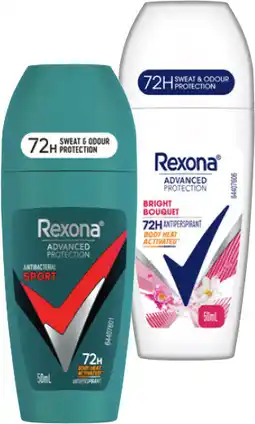 IGA Rexona Advanced Protection 72hr Antiperspirant Roll‑On Selected Varieties offer