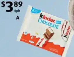 ALDI Kinder Chocolate offer