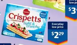 ALDI Damora Crispetts crispbread light & crunchy offer