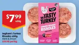 ALDI Ingham's Turkey Rissoles offer