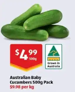 ALDI Australian Baby Cucumbers offer