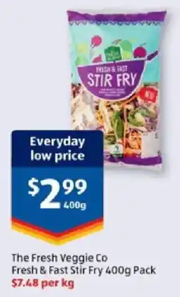 ALDI The Fresh Veggie Co Fresh & Fast Stir Fry 400g Pack offer