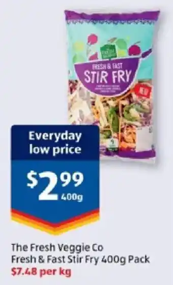 ALDI The Fresh Veggie Co Fresh & Fast Stir Fry 400g Pack offer