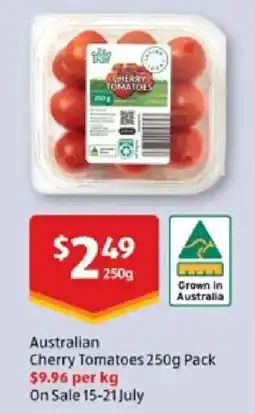 ALDI Australian Cherry Tomatoes 250g Pack offer