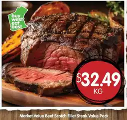 Spudshed Market Value Beef Scotch Fillet Steak Value Pack offer